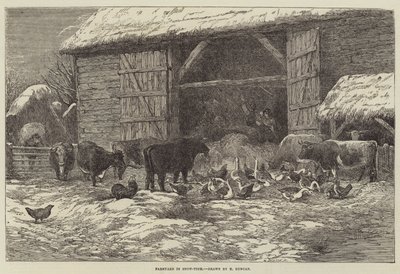 Corral en tiempo de nieve de Edward Duncan